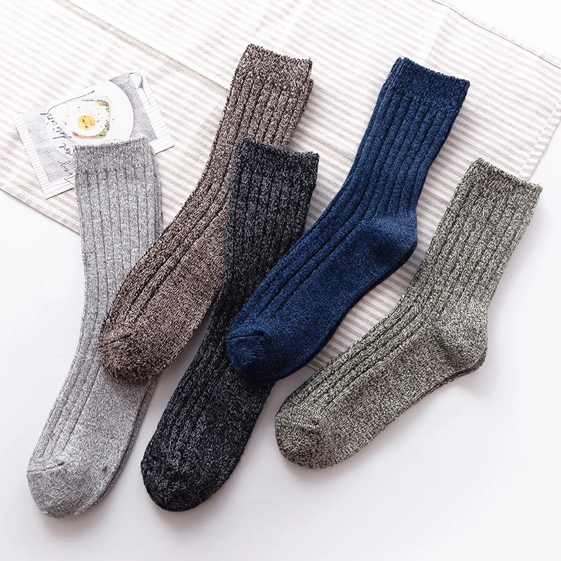 5Pair Men's Wool Warm Socks Cashmere Comfortable Thicken Wool Socks Men Meias Hombre Sock Male Gift for Husband Fathersize38-44