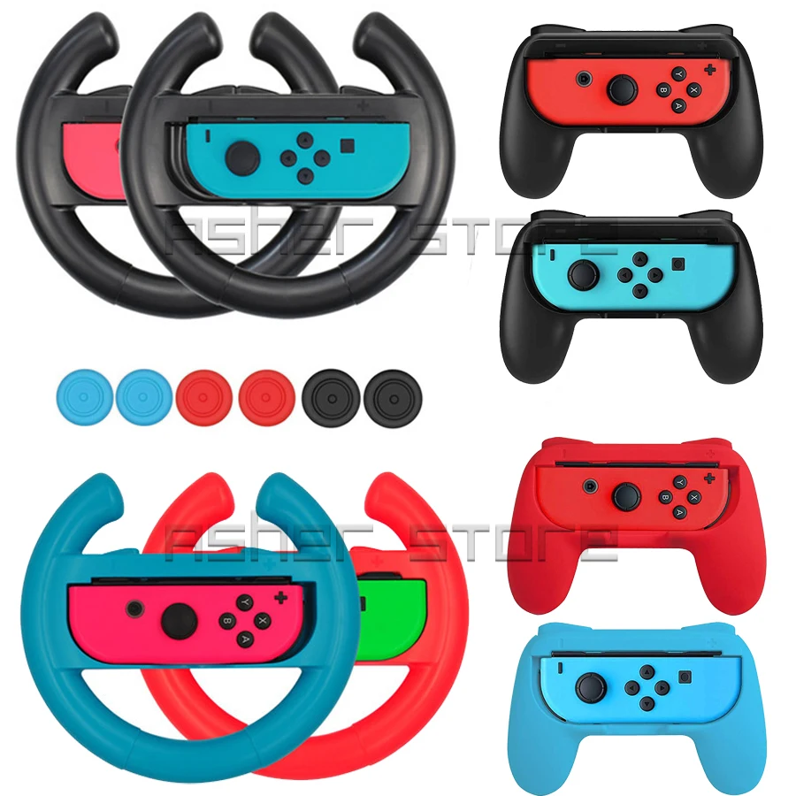 10 Joy con Accessories 2 Racing Steering Wheel 2 Handle Grip 6 Analog
