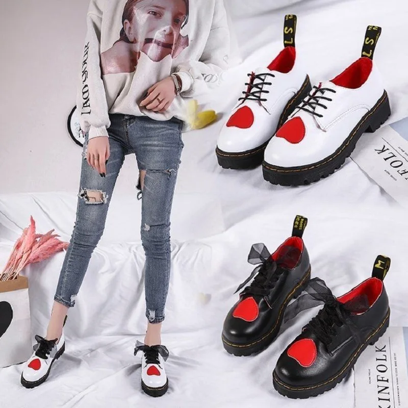 Обувь на толстой подошве в британском стиле Женская обувь духе колледжа с