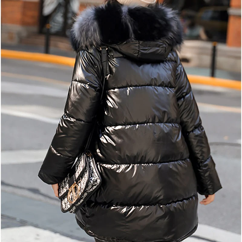 Black Parkas Яркого цвета, модное женское зимнее пальто, крутые современные теплые парки с капюшоном для женщин, хлопковая куртка средней длины - Цвет: Black Parkas