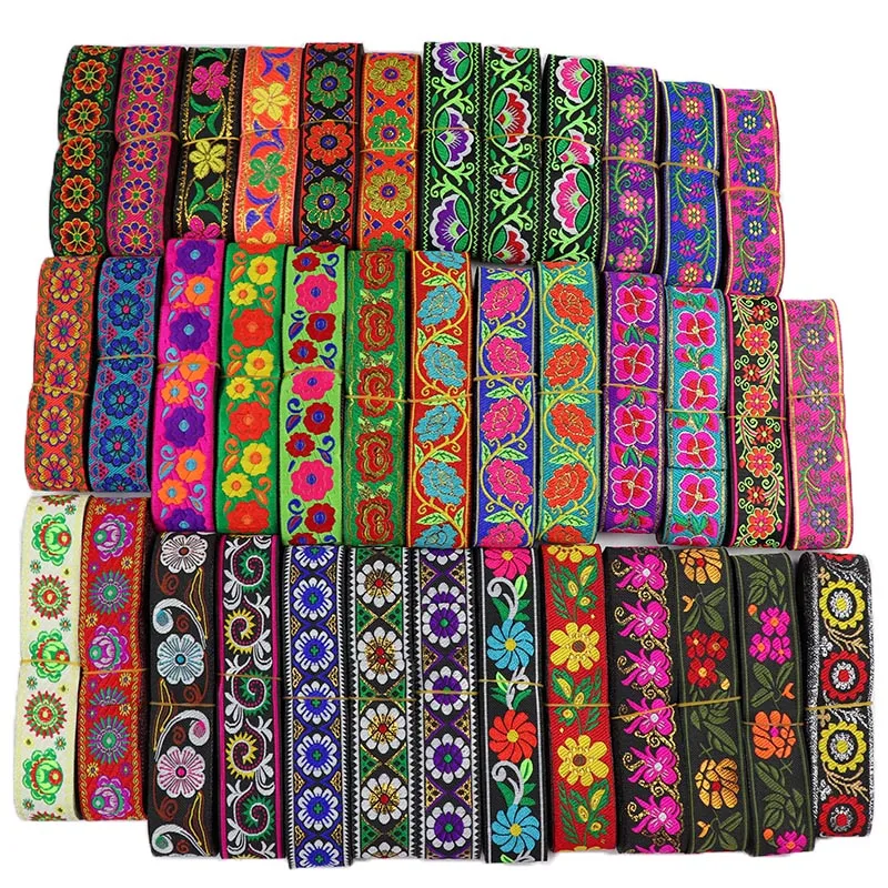 Satin Ribbons Ribbon Decoration Ribbon Supplies Grosgrain Ribbon 7 Yards Embroidered Ribbons for Sewing