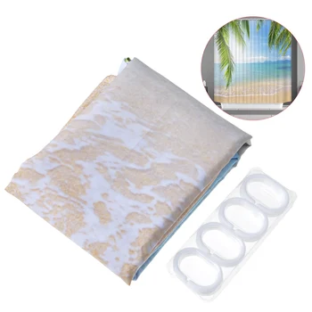 

Durable household daily necessities 12 hooks anti-mildew shower curtain used for home decoration and waterfront waterproofing