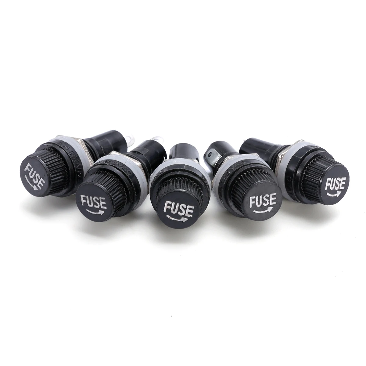 10pcs New Glass Fuse Holder 250V 10A Panel Mount Screw Cap Fuse Holder Case for Glass Tube Fuse 5x20mm