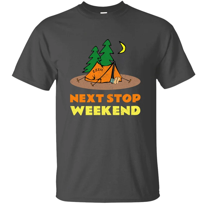Humor Next Stop Weekend Футболка мужская женская одежда мужская футболка размера плюс 3xl 4xl 5xl футболка для фитнеса