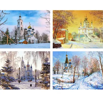 

GATYZTORY 5D DIY Diamond Painting Castle Rhinestones Embroidery Home Decor Full Square Drill Scenery Mosaic Cross Stitch