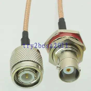 

DHL/EMS 20 Sets RG316 TNC plug pin to BNC jack pin bulkhead Straight Jumper pigtail Cable 8inch -C1