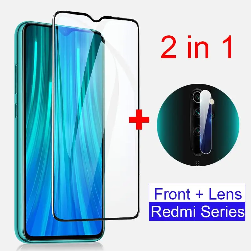 

2 in 1 Protective Film For Xiaomi Redmi Note 8 Pro Glass Screen Protector Camera Len Tempered Glas On mi Redmi Note 7 Red Mi 8