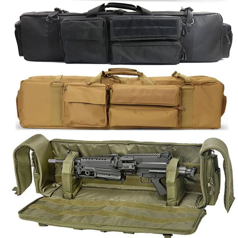 

Military Rifle Gun Bag Backpack For M249 M4A1 M16 AR15 Airsoft Rifle Double Bag Outdoor Hunting Shooting Carbine Carrying Bag