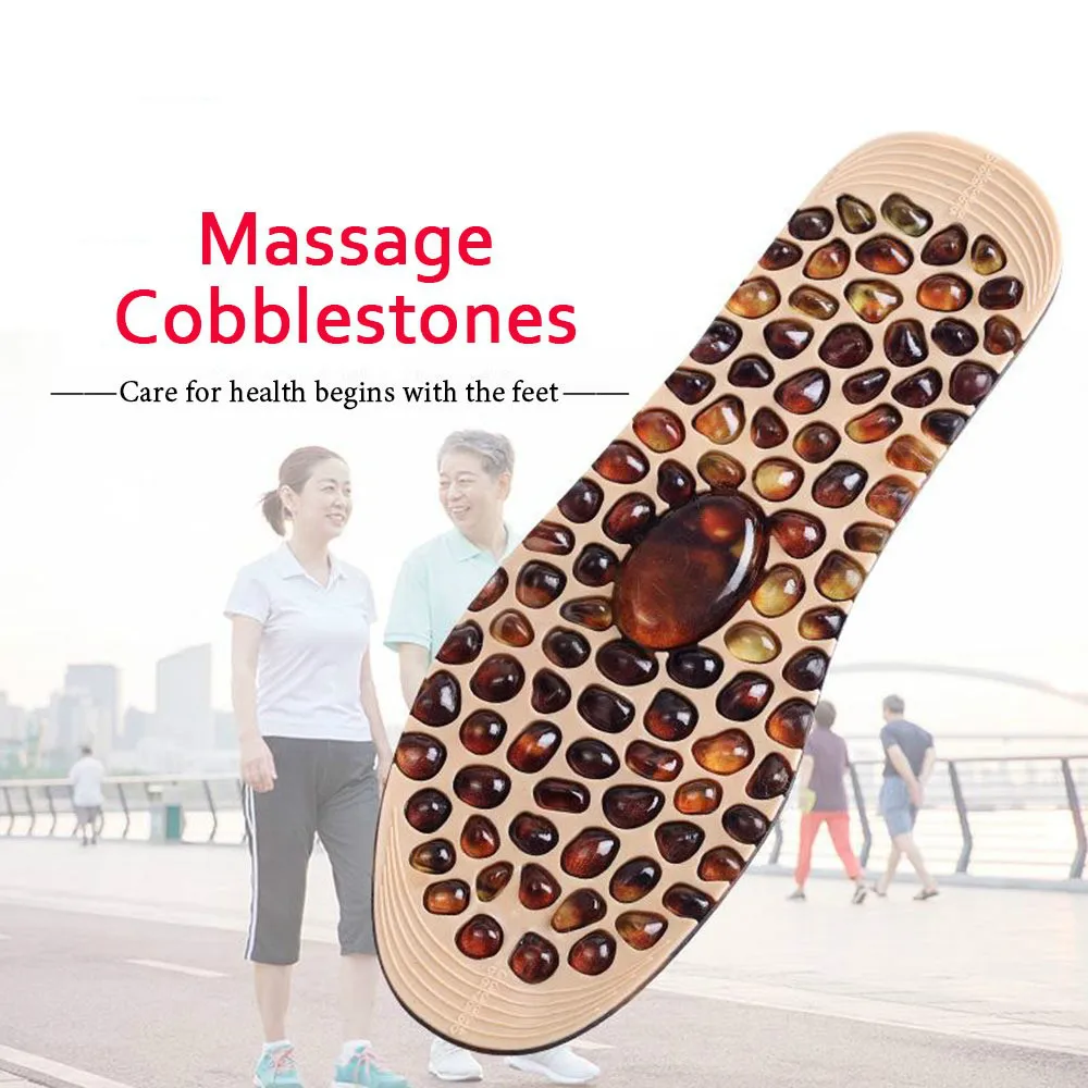 Imitated Pebbles Massage Insole Rubber Cobblestons Therapy Acupressyre Point Adjustable Size Foot Massage Relief Fatigue Durable