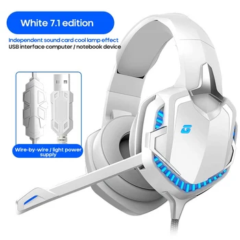 

7.1 Surround Sound Headset Computer Game Wire-Controlled Headset USB Wired LED Luminous Headset Gaming Headset For Computer Game