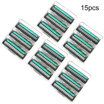 

15Pcs/Set New Handle Shaving Razor Replaceable Safety Razor Double Blades Travel Set
