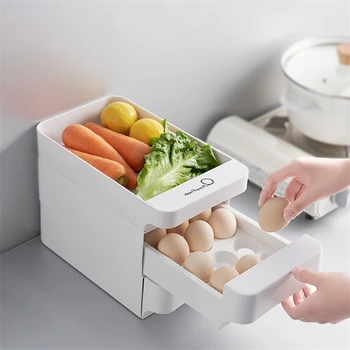 

REMARKABLY Kitchen Stacking Egg Box Refrigerator Shelf Drawer Storage Box Multi-layer Eggs Rack Holder Kitchen Food Container