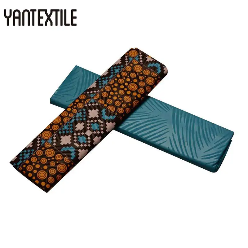 YANTEXTILE Анкара ткань Африканский настоящий воск принт тиснение Гана Kente Ткань 2+ 2 ярдов Tissu простое окрашивание африканская ткань Анкара - Цвет: 19070018