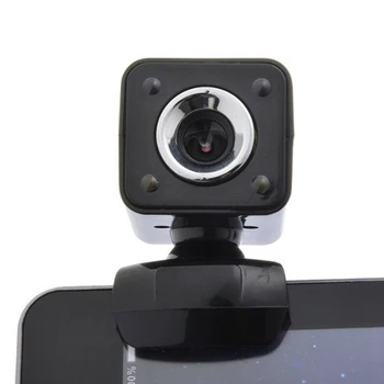 

1080P Clip Type USB Durable PC 4 Led With Microphone Practical Night Vision Rotatable ABS Webcam For Computer HD