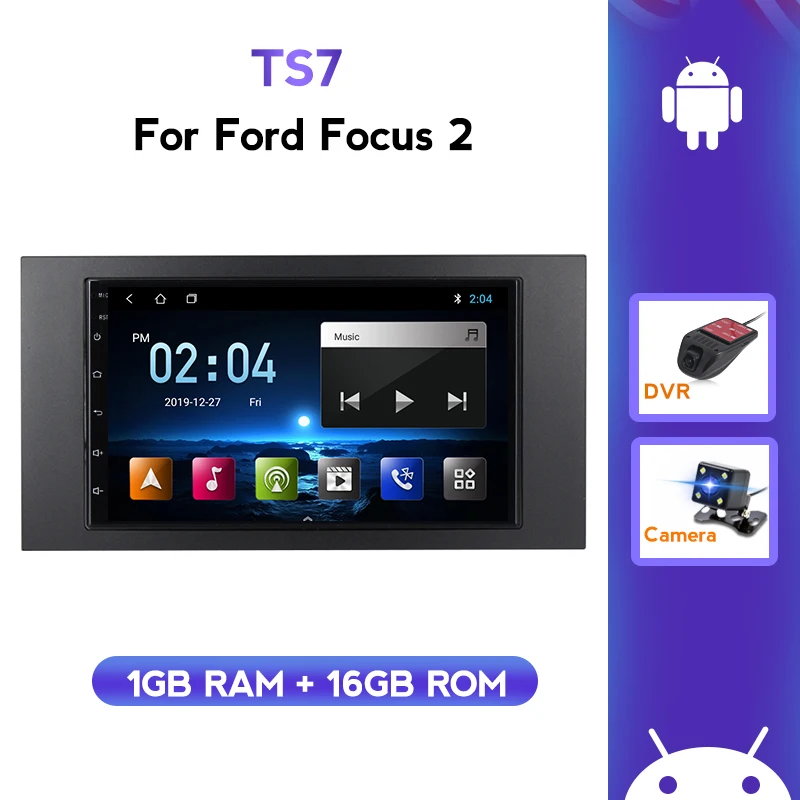 Gps 7 Inch Car Dvd Multimedia Video Player For Ford Focus 2 MK2 MK3 Android Navigation Stereo Head Unit Radio Fm SWC Dvr No 2DIN |