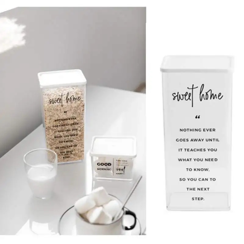 Бытовые контейнеры для хранения пищевых зерен герметичные пластиковые прозрачные банки для зерна чистые банки для мучной кофе домашний контейнер для пищевых продуктов