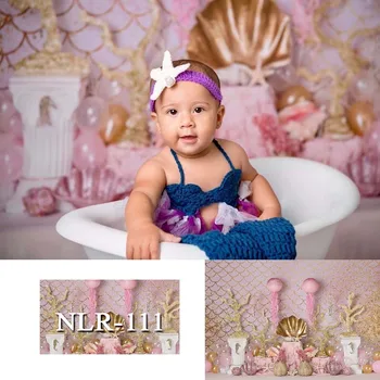 

Mermaid Backdrop Photography Fish Scale Glare Birthday Party Banner Photo Studio Booth Background Newborn Baby Shower Photocall