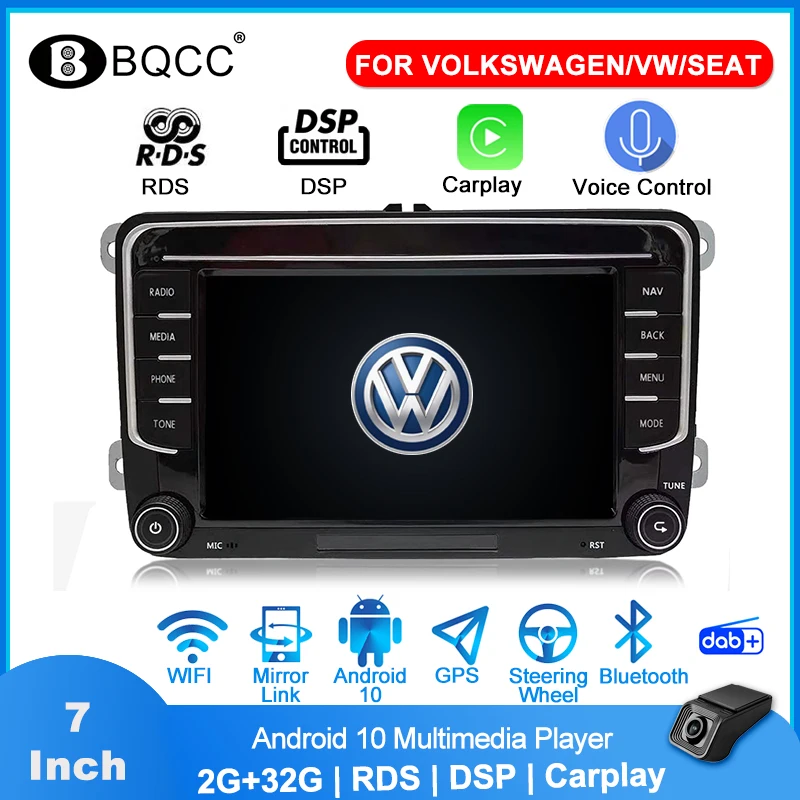 Автомагнитола 2 din для VW PASSAT B6 B7 Golf Android 10 мультимедийный плеер 7