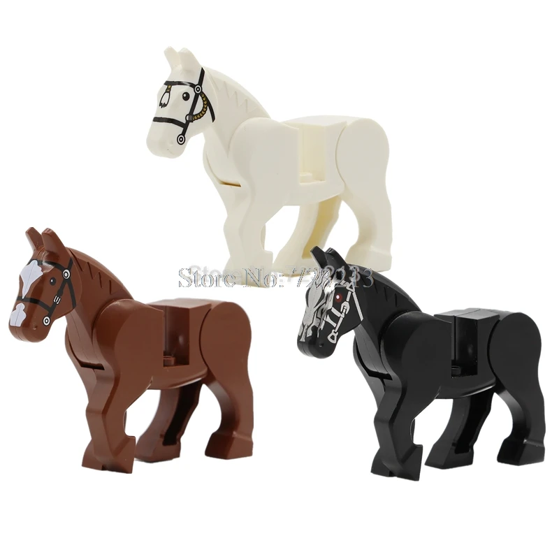 

Single Sale War Block Horse for Figure Set Military SWAT MOC Wolf Accessories Part Model Building Blocks Kits Bricks Horse