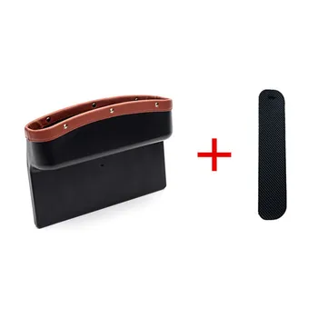 

POWERTIGER Car Seat Pockets PU Leather Car Console Side Organizer Seat Gap Filler Catch Caddy For Cellphone Wallet Coin Key