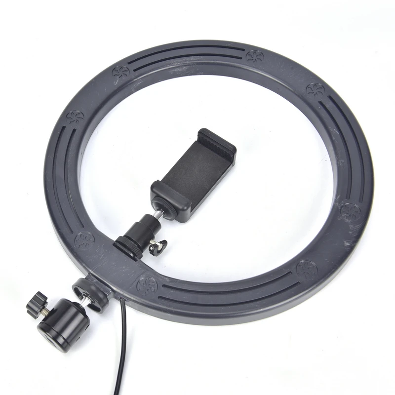 10 дюймов 26 см USB интерфейс Dimmable светодиодный кольцевой светильник для селфи камера телефон фотография видео макияж лампа с зажимом для телефона