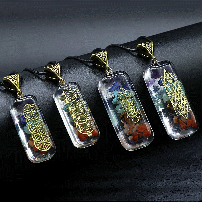 

Ожерелье из 7 чакр, ОРГОН, подвеска с радужным кристаллом, подвеска из эпоксидной смолы для йоги, медитации, ожерелье для женщин и мужчин, ювелирные изделия