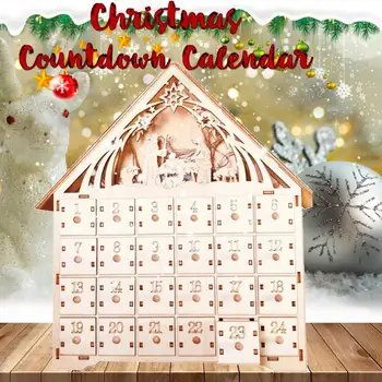 

DIY Christmas Wooden Countdown Advent Calendar With LED light Christmas Ornament Gif