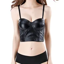 Женская ночная сорочка на бретельках, сексуальная обернутая искусственной кожей майка на бретельках, топики для фитнеса, топики