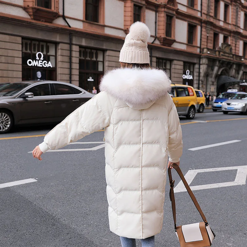 Winter Women Parkas Down Coat Jacket 80% Duck Down Raccoon Fur Hoody Lady Winter Outerwear Coats LF9134