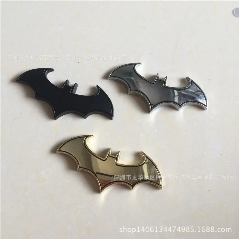 Car 3D Exterior Bumper Stickers Metal Cool Bat Car Logo Modified Car Stickers Tail Tag Machine Cover Standard Side Label