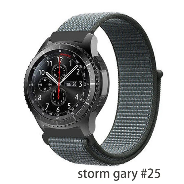 Galaxy watch band для samsung galaxy watch 46 мм 42 мм active 2 gear s3/huawei watch gt 2 ремешок 20 22 мм спортивный нейлоновый ремешок - Цвет ремешка: storm gary 25