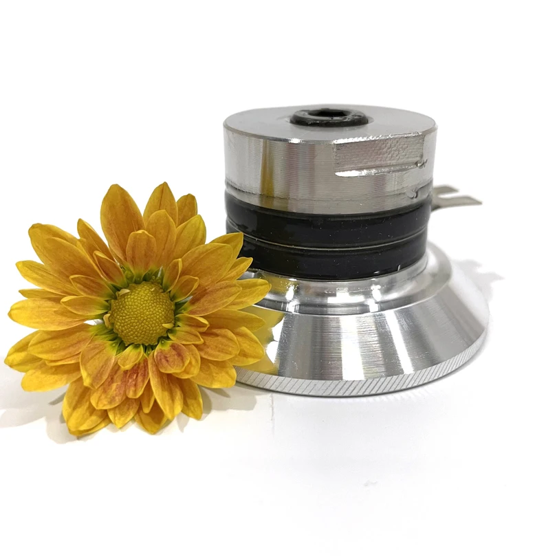 48K 50W High Frequency Piezoelectric Ceramic Ultrasonic Transducer For Fruit And Vegetable Machine piezoelectric ceramic transducer 400k ultrasonic positioning probe underwater ranging sensor probe manufacturer direct sales