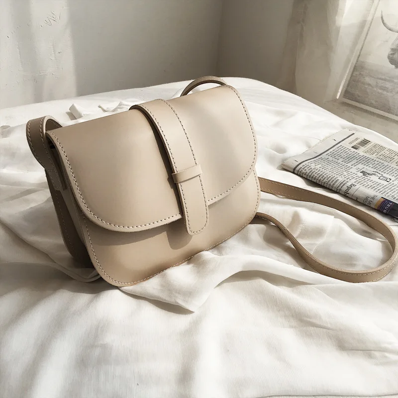 

Small Bag Women's 2019 New Style Saddle Bag Korean-style Solid Color Fairy Students Semicircle Retro Casual Crossbody Bag