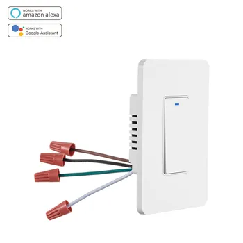 

Large surface cover US standard smart wall push button switch wifi tuya APP remote control Alexa google Voice