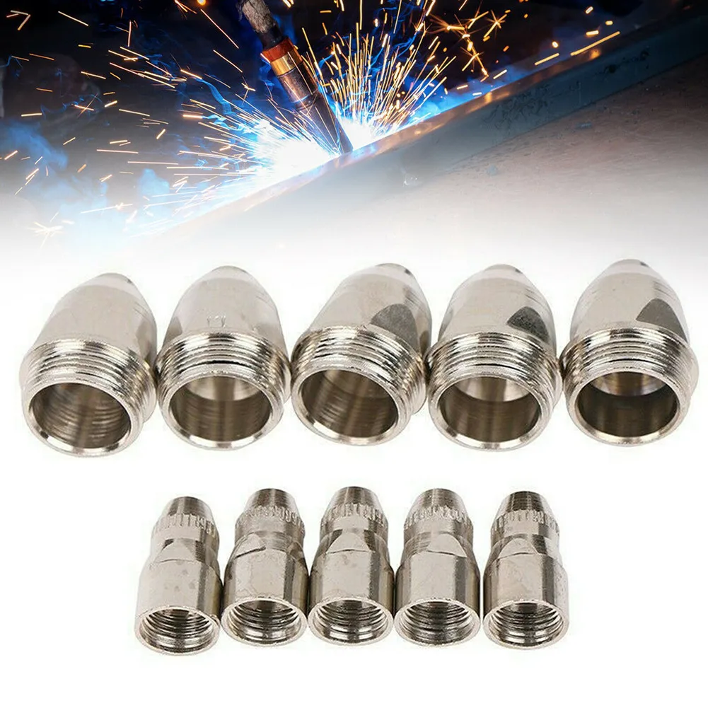 10pcs P-80 Plasma Cutter Consumable Torch Kit 1.1/1.3/1.5/1.7mm Nozzle Tip Electrode Plasma Torch Consumable Replacement Parts stick welding cast iron