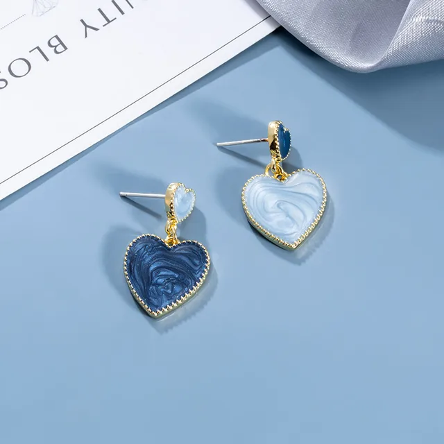 BLINLA 2021 New Korean Blue Geometric Acrylic Earrings for Women Fashion Bohemian Round Drop Earrings Party Brincos Jewelry Giuy Type 946