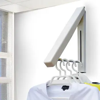 

Folding Clothes Hanger Wall Mounted Retractable Clothes Hanger Drying Rack Clothes Storage Home Storage & Organization