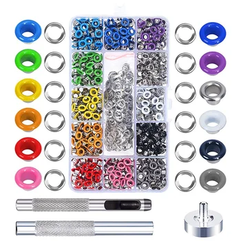 

480 Sets Grommet Kit 3/16 Inch Multi-Color Grommet Setting Tool Metal Eyelets Kit for Bag Shoe Clothes DIY Projects