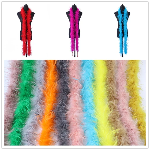  Jeniorr - Boa de plumas de avestruz teñidas de plumas blancas  decorativas para decoración de vestidos de boda, fiesta, manualidades, 6.6  ft : Arte y Manualidades