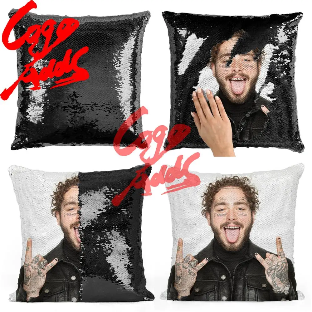 

Post Malone sequin pillow | sequin Pillowcase | Two color pillow | gift for her | gift for him | pillow | magic pillow