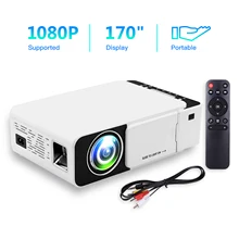 Projector Home Theater Mini 1080P Video for Supported 170inch-Display Built-In-Speaker