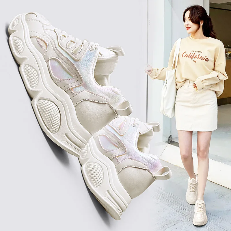 

[] WOMEN'S Shoes Korean-style Network Red Shoes Autumn New Style Rainbow Shoes Low Top Lace-up Trendy Shoes Korean-style Hot Sel