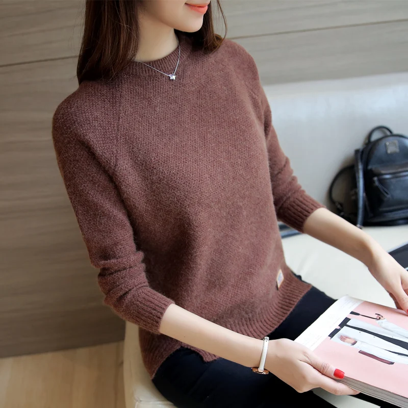 

Sweater Spring And Autumn Style Pullover Female Loose Korean Version Joker Short Casual Wear Long Sleeve Sweater Base