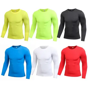

S-XXL Compression Shirts 2020 New Men Bodybuilding Sportswear T-shirt Long Sleeve Top Gyms T Shirt Men Fitness Tight Rashgard
