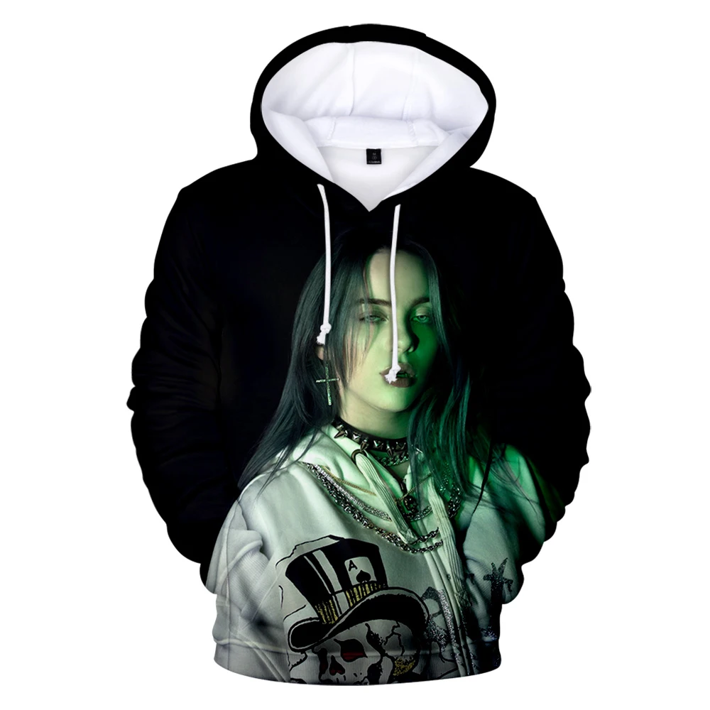 3D Billie Eilish толстовки женские/мужские уютные Vogue Девушки Мальчик K поп корейский Ldol Billie Eilish толстовки куртки в стиле Харадзюку хип-хоп