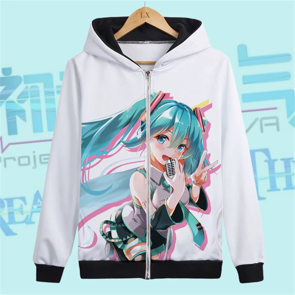 Style20 VOCALOID Hatsune куртка Мику косплей костюм для мужчин и женщин повседневная толстовка на молнии Толстовка утолщенная модная спортивная одежда - Цвет: Style20