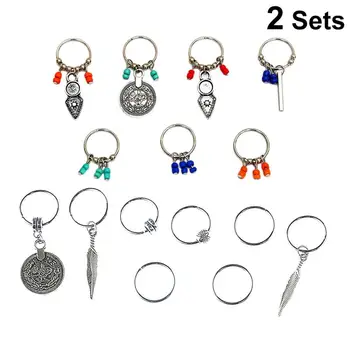 

2 Sets African national style Alloy Hair Clip Hip-hop Trench Head Hair Accessories for Women Girls (Silver + Colorful)