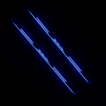 

RQXR led stainless steel overlay acrylic door scuff for subaru silvia moving door sill plate lining decorative light,2pcs