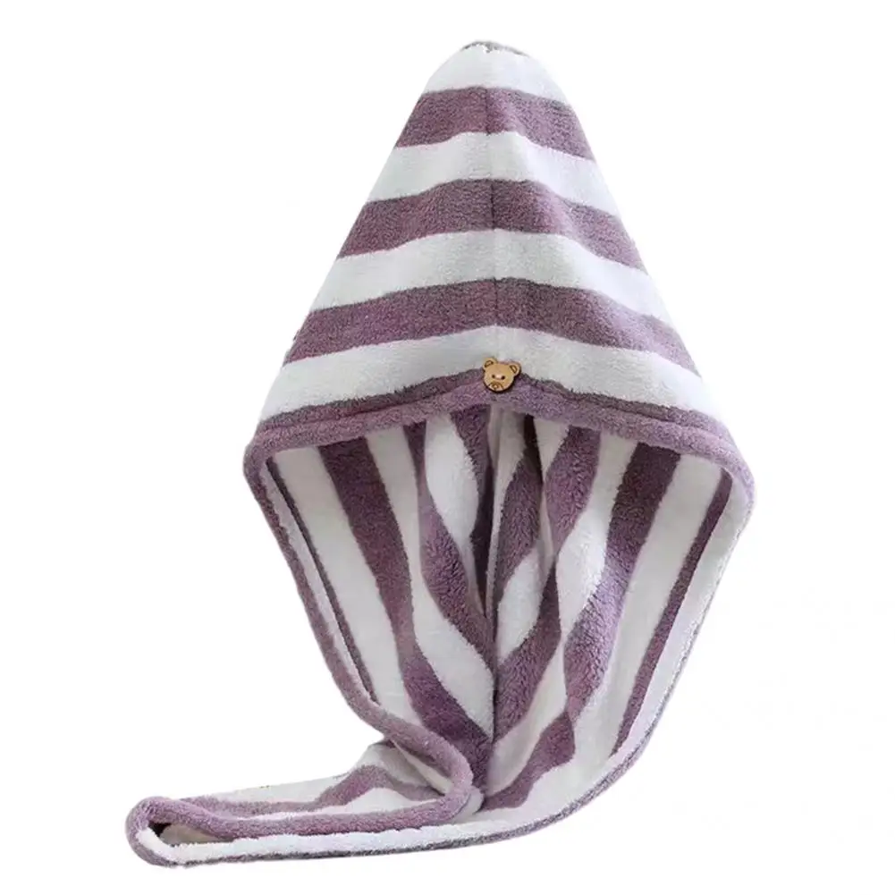Premium Shower Head Towel Safe Wrapped Bath Cap Quick Drying Convenient Hair Towel Wrap with Buttons