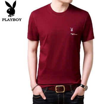 

2020 new playboy round neck cotton comfortable and breathable short-sleeved t-shirt men's fashion bottoming shirt clothes